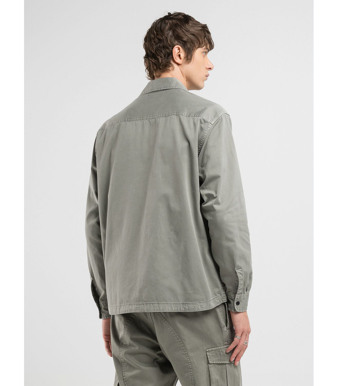 リラックスフィット コットンツイルシャツ 詳細画像 ミリタリーグレー 2